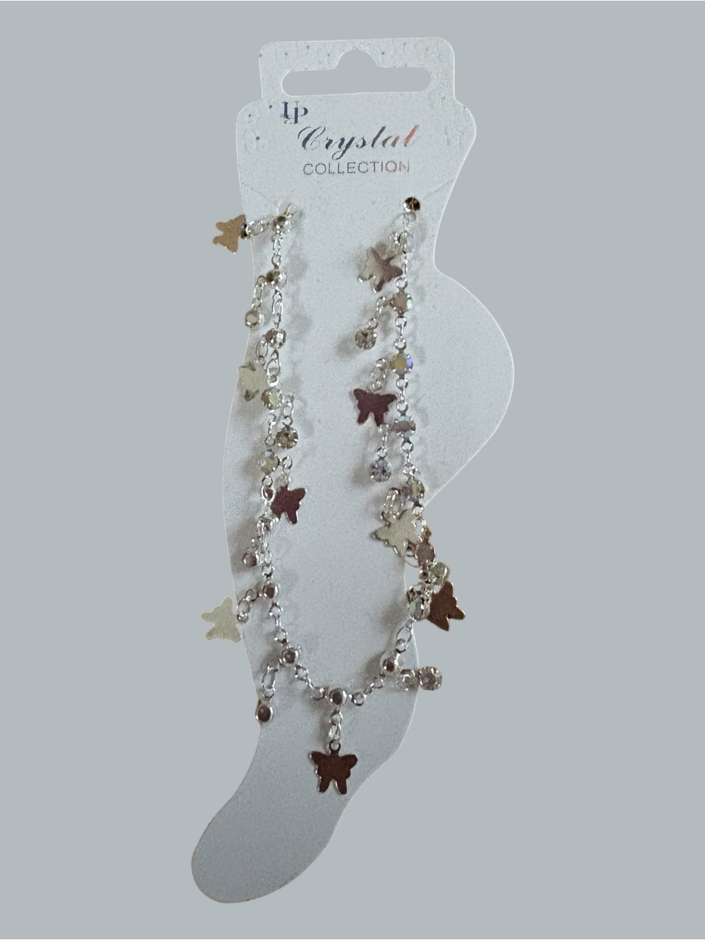 Butterfly Anklet Silver Tone